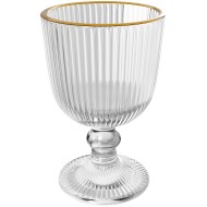 Taça 380ml De Vidro Com Fio De Ouro Lines